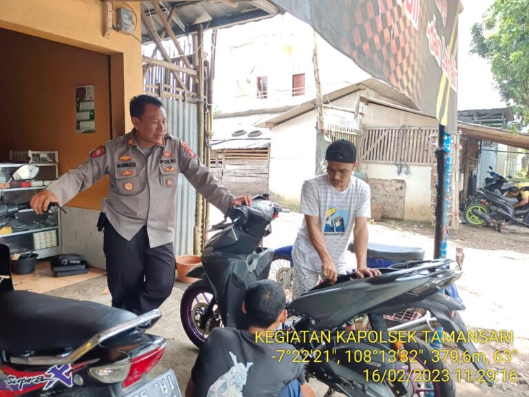 Binluh Hukum Kapolsek Tamansari, Sambangi Pengelola Bengkel Sepeda Motor, Himbau Tak Menjual Knalpot Bising