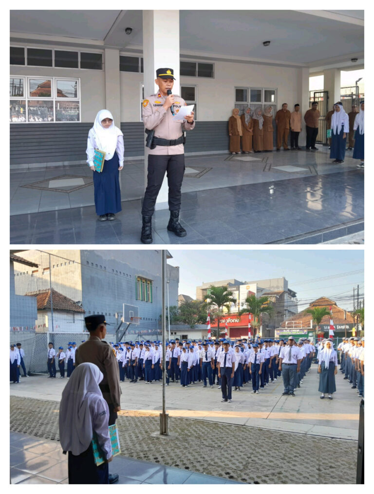 Polsek Ciparay Polresta Bandung Menjadi Pembina Upacara Di Tiap Sekolah Se Kecamatan Ciparay.